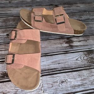 Pastel pink slide sandals size 40